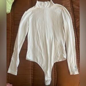 Uniqlo x Alexander Wang Cream Ribbed Top Heat Tech Bodysuit